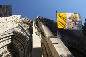20150918cnsto0020 1 300x200 - Vatican flag waves outside St. Patrick&#039;s Cathedral in New York City