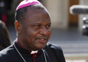 20151015cnsbr0996 1 300x211 - Bishop Jude Arogundade of Ondo, Nigeria, gives interview as he leaves session of Synod of Bishops on family at Vatican