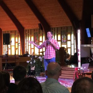 Chris Stefanick speaks at Reboot! Live at Sacred Heart Church in Cicero April 13.