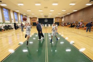 St. Margaret's Panthers Andrew Card (left) and Steven Grosso (right) warm up before the start of the school's pre-season basketball tournament Nov. 11. (Sun photo | Chuck Wainwright)