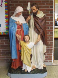 Holy Family statue 1 225x300 - Father Manno blesses restored statue of Holy Family