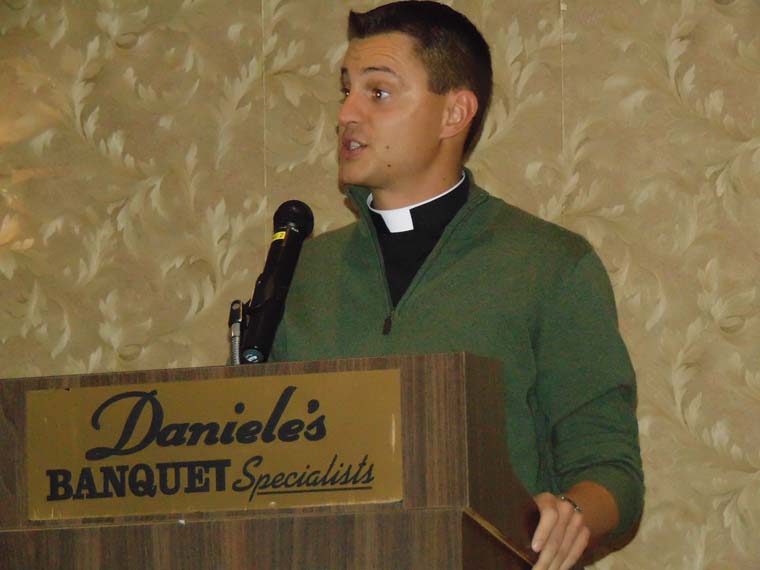Father Ballard speaks at St. Mary of Mount Carmel / Blessed Sacrament gathering