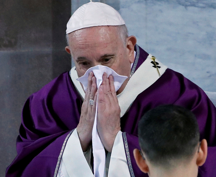 Pope skips penance service with Rome clergy due to mild cold