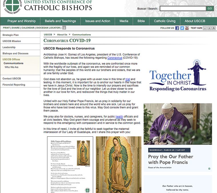 USCCB website now offering resources for Catholics amid COVID-19 pandemic