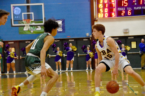Dan Anderson dribbles between legs - State playoffs for winter sports parked in limbo
