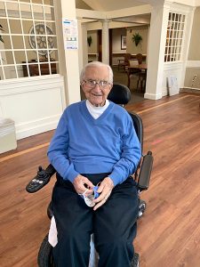 Luke Pesane seated Sept. 2020 225x300 - IC parishioner with ‘the secret of life’ turns 103