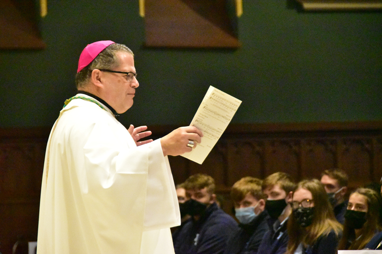 Bishop speaks to students - Bishop promotes life, honors scholars at Cathedral